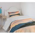 thumbnail image 4 of Ambesonne Lake Quilted Bedspread Set 2 Pcs, Sunset at Lake Tahoe USA, Twin Size, Salmon Green Ivory, 4 of 6