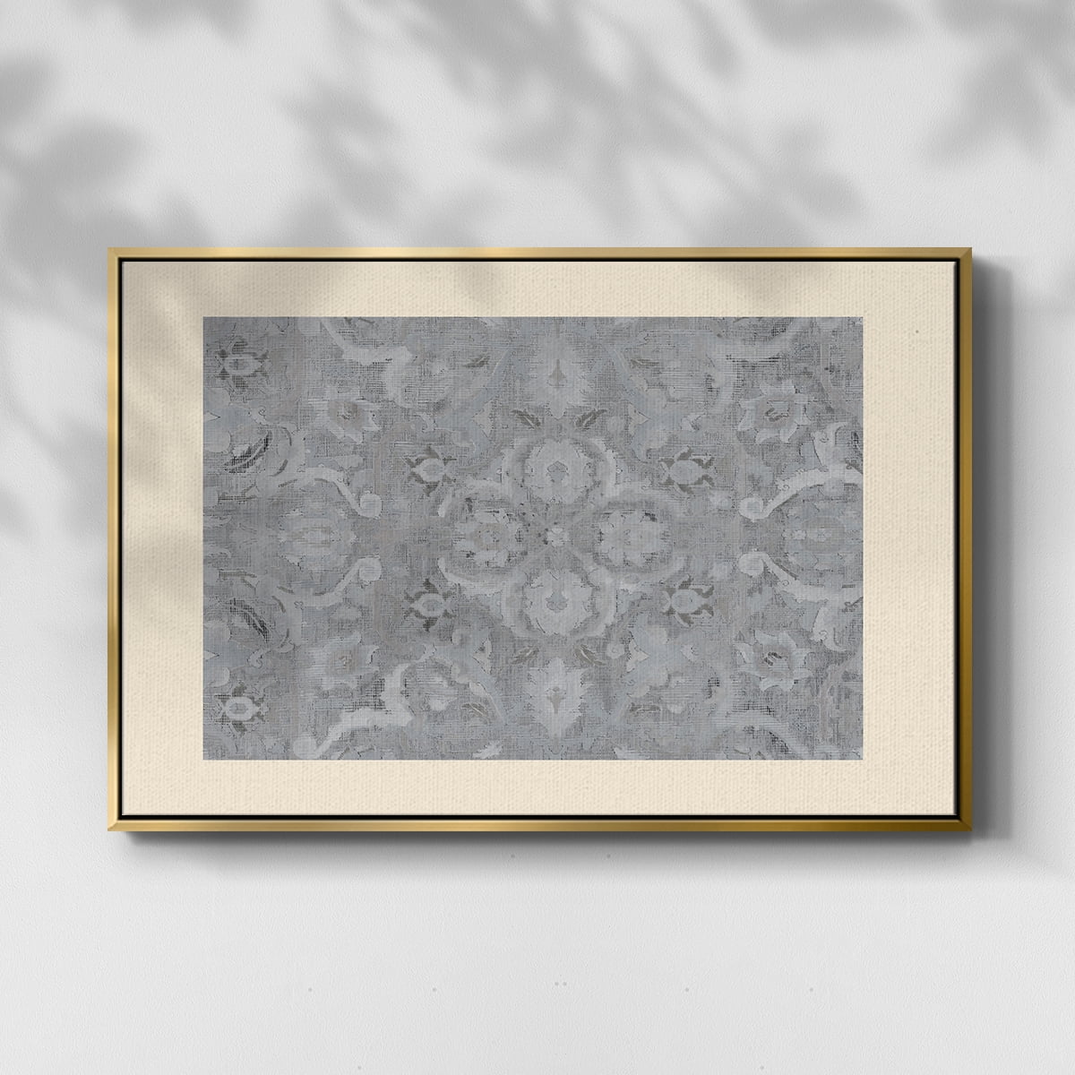 Vintage Abstract Print-I Framed in Gold Wood Gallery Wrapped Canvas 25 in. x 37 in.