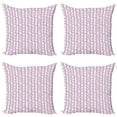 thumbnail image 1 of Floral Throw Pillow Cushion Case Pack of 4, Watercolor Spring Art Pattern with Vertical Flowers, Modern Accent Double-Sided Print, 4 Sizes, Baby Pink Multicolor, by Ambesonne, 1 of 2