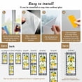 thumbnail image 6 of Yellow Lemon Window Privacy Film, Wooden Summer Botanical Black White Checkered Static Cling UV Sun Blocking Heat Control Window Tint Day and Night, Non-Adhesive One Way Privacy Cover 19.6''x39.3'', 6 of 7