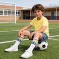 thumbnail image 6 of OGLCCG Girls 3 Piece Outfit Set Kids Short Sleeve Tshirt and Denim Shorts Socks Summer Casual Active Clothes Sets with Pockets 3-12 Years, 6 of 8