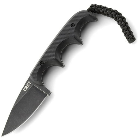 G10 Handles Vg10 Blade CRKT Minimalist Drop Point Black 2384K Compact Fixed Blade with 2.12