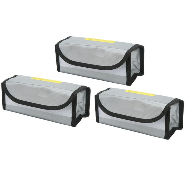 Sac de Sécurité Lipo, Sac de Batterie Ignifuge Isolation de l'Air Fibre de PVC Grande Protection Facile à Utiliser 3 Pcs pour Rangement