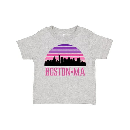 

Inktastic Boston Gifts for Kids Retro Skyline Gift Toddler Toddler Girl T-Shirt