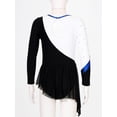 thumbnail image 4 of Yeahdor Kids Girls Lyrical Dance Dress Fancy Figure Ice Skating Asymmetrical Hem Skirted Leotard Dance Costume Royal Blue 8, 4 of 7