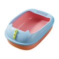 thumbnail image 1 of Caja de arena para gatos Bandeja de arena para mascotas Retrete profundo Fácil limpieza Sartén grande Orinal Inodoro para s Hámsters Gatitos Base Rosa 42X28X16CM Yinane Bandeja de arena para gatos, 1 of 8