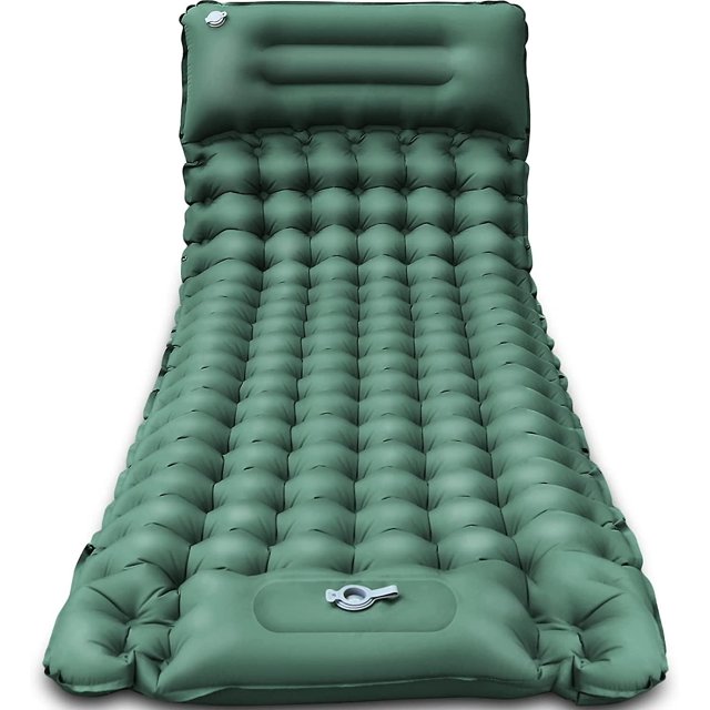 Colchón portátil autoinflable para acampar, colchón inflable con 9 cm de espesor, ultraligero, compacto, plegable, colchón autoinflable para 1 persona con P. Afortunado Sencillez