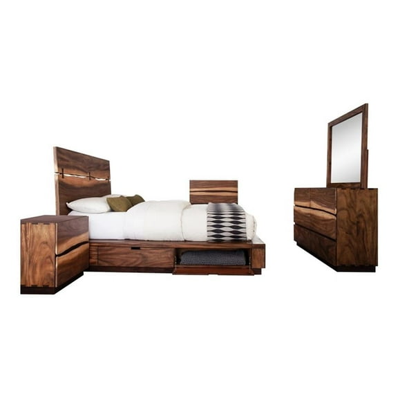 Winslow 5-piece Queen Storage Bedroom Set Smokey Walnut