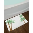 thumbnail image 2 of Aloha Bath Mat, Setting Formed of Tall Palm Trees with Coconuts Island Foods Exotic Botany, Plush Bathroom Decor Mat with Non Slip Backing, 29.5" X 17.5", White Green Ginger, by Ambesonne, 2 of 2