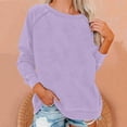 thumbnail image 1 of Hauts pour Femmes T-Shirts Dames Liquidation Blouses d'Été Mode Grande Taille Uni Col Rond Ample Manches Longues Rouge m, 1 of 6