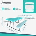 thumbnail image 3 of Peakform 6' Rectangular Picnic Table Double Bench Wood Grain Seating, White, 3 of 7