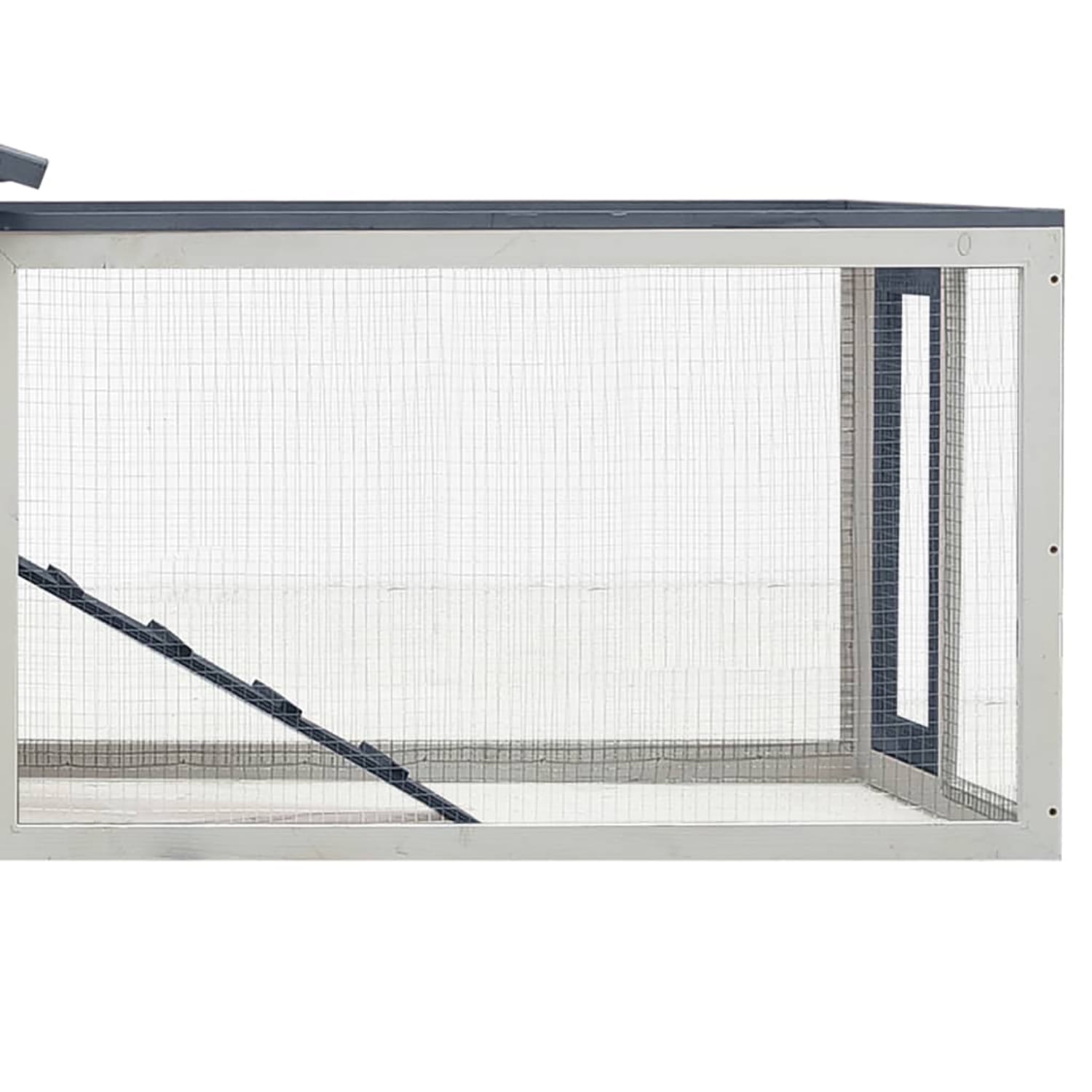 Pefilos 122" Multi-Level Wooden Rabbit Hutch with Run Outdoor and Indoor Bunny Condo, Large Rabbit House with Green Roof and Easy-Clean Tray, Gray Pefilos 122" Multi-Level Wooden Rabbit Hutch with Run Outdoor and Indoor Bunny Condo, Large Rabbit House with Green Roof and Easy-Clean Tray, Gray
