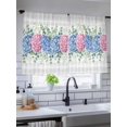 thumbnail image 5 of Sheer Curtains 54 Inch Length, Blue Pink Hydrangea Semi Sheer Curtains Light Filtering Window Treatment, Eucalyptus Leaves Grey Plaid Privacy Voile Drapes for Living Room Bedroom 52x54 Inch, 5 of 7