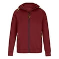 thumbnail image 4 of BXINGOHAI Lightweight Zip Hoodie for Men Full Zip Casual Cotton Hoodie, Soft Long Sleeve Wine 2XL, 4 of 6