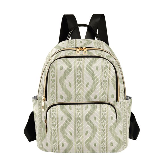 FORMRS Mini Backpack Purse for Women Quilted Travel Daypack Casual Shoulder Bag, Sage Green Stripe Pattern