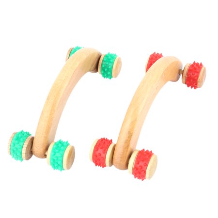 Wooden Body Roller Unique BargainsHousehold Wooden Body Neck Shoulder Muscle Relaxation Massage Roller 2 Pcs ()