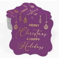 thumbnail image 2 of Inkdotpot Real Gold Foil Merry Christmas & Happy Text Tags Favor Bracket Shape Hang Pack Of 50 Paper Tags, 2 of 7