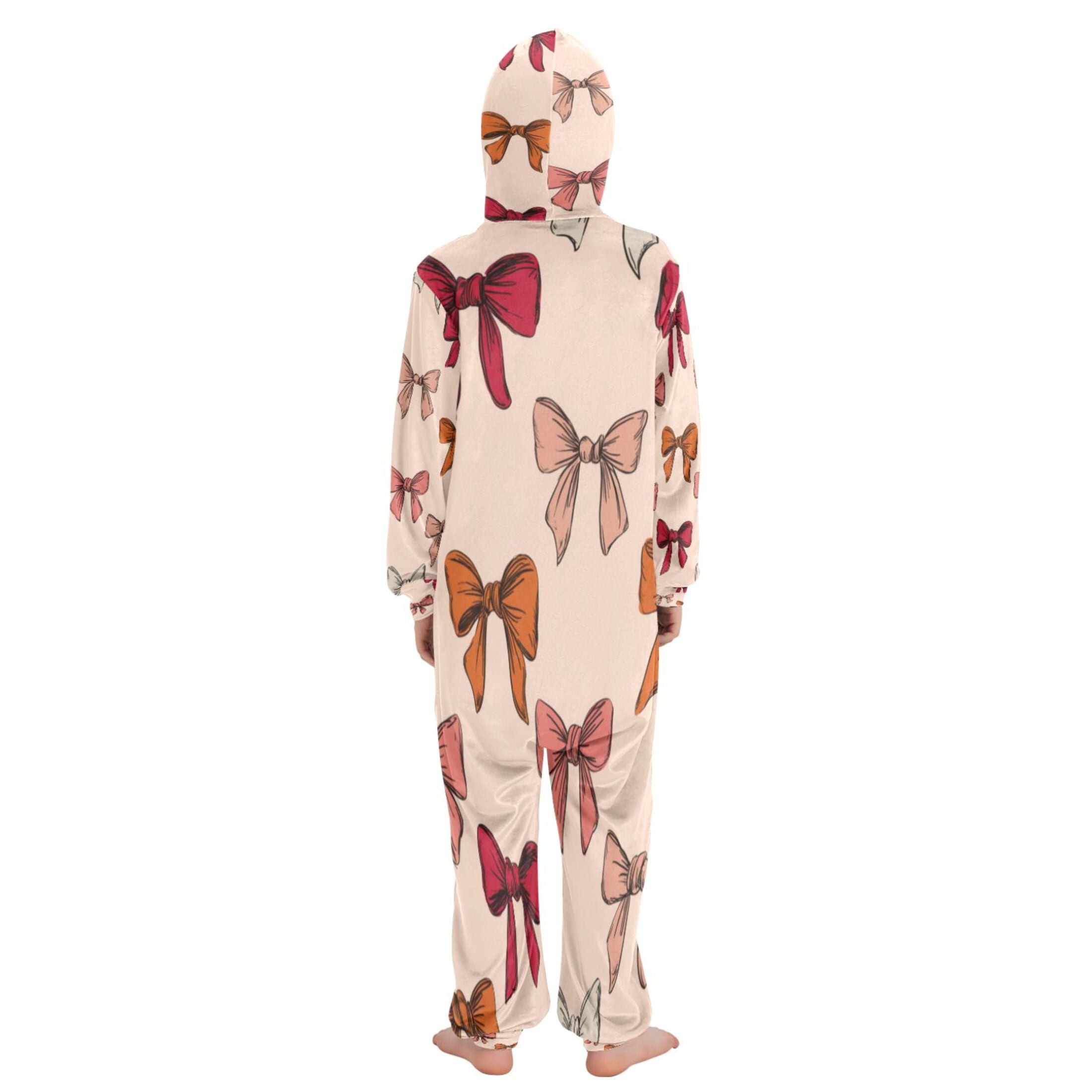 Vzayyk 4T-14Y Size Aviliable Cozy One-Piece Footless Sleeper Pajama Bow Vector