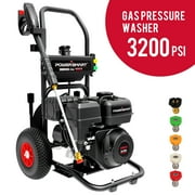 PowerSmart 3200psi Gas Pressure Washer with 5 Nozzles &Soap Tank High Pressure Washer,Spray Gun,68lb