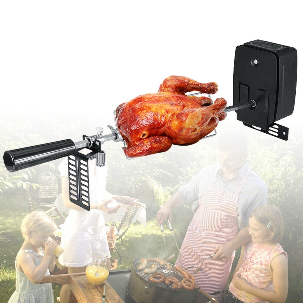 Universal Electric Rotisserie Kit Outdoor Large Grill Spit Roaster Rod 4W 110V 