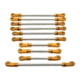 thumbnail image 1 of KLKCMS 10 Pieces Steering Linkage Servo Link Pull Rod Remote Control Car Parts Upgrades Kits for 104020 104006 1/10 RC Crawler Model gold, 1 of 9