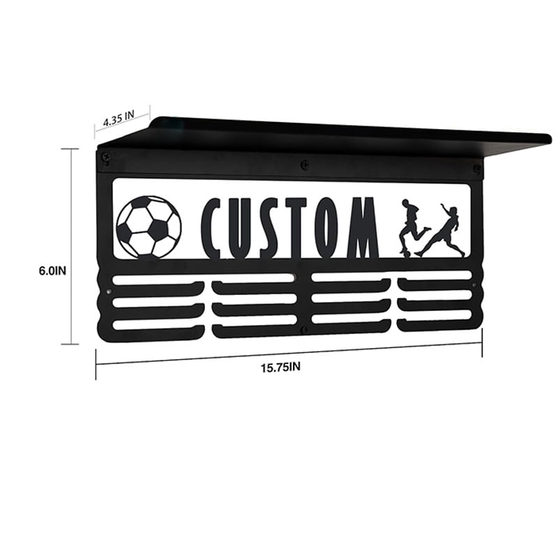 Custom Medal Display Rack - Wall Mounted Metal Trophy Stand with Multi - Function for Medal Ribbon, Trophy Award, Sports Competition, Home Decor, Office Display