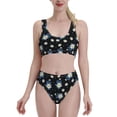 thumbnail image 2 of Picia Daisies Flowers Women's High Waisted Bikini Scoop Neck Swimsuit Two Pieces Bathing Suit-Large, 2 of 8