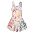 thumbnail image 5 of COEQINE Girls One Piece Bathing Suit, Scoop U-Neck & V Back Playful Swimsuit with Attached Skirt, Beach Swim Dress for Kids Age 12-13, Machine Washable, Starfish Coral Pink, 5 of 8