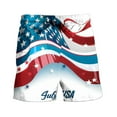 thumbnail image 5 of cllios 4th of July Men's Swim Trunks Quick Dry Summer Beach Shorts Independence Day Swimwear Bathing Suit Patriotic Red White and Blue Print Swimming Trunks with Pocket, 5 of 5