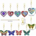 thumbnail image 2 of 10 Pieces Diamond Painting Heart Keychain, 5D DIY Full Diamond Painting Keychain, Diamond Painting Keychain, 5D Diamond Painting Butterfly Shape Painting Keychain Pendant, for DIY, 2 of 5