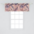 thumbnail image 2 of Tropical Window Valance, Japanese Vibe Flowers Boho with Leaf Silhouettes Romantic Autumn Print, Curtain Valance for Kitchen Bedroom with Rod Pocket, 54" X 18", Dark Indigo Coral Pink, by Ambesonne, 2 of 2