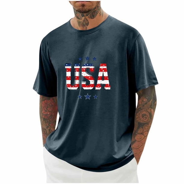 Tops para hombre, blusas y camisas de cuello redondo y manga corta para hombre, blusas casuales de moda con cuello redondo y manga corta para hombre, blusas de poliéster para hombre