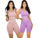 thumbnail image 1 of Set De 2 Conjunto Deportiva Mujer Short Y Blusa Stretch Fit Push Up UNITALLA, 1 of 5
