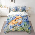 thumbnail image 2 of Homewish Wild Fox 7pcs Bedding Comforter Set,Jungle Animal Queen Bedding Sets,Rustic Flower Lavender Queen Sheet Sets For Girls Teens,Super Cozy Room Decor Reversible, 2 of 8
