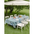 thumbnail image 4 of Outdoor Tablecloth with Umbrella Hole for Patio/Picnic/Party/Camping, Blue Coastal Jellyfish Waterproof Table Cloth Rectangle Table Cover Washable, Ocean Beach Eucalyptus Leaves Coral (60"x 84"), 4 of 8