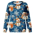 thumbnail image 6 of jjayotai Womens Christmas Sweatshirt Funny Santa Snowman 3D Print Plus Size Graphic Sweatshirts Crewneck Xmas Holiday Tops Light Blue M, 6 of 7