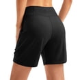 thumbnail image 6 of Bovemsi Women's Tummy Control Biker Shorts Wide Leg Yoga High Waisted Stretch Summer Gym Athletic Workout Long With Pockets Workout Athletic Leggings, 6 of 9