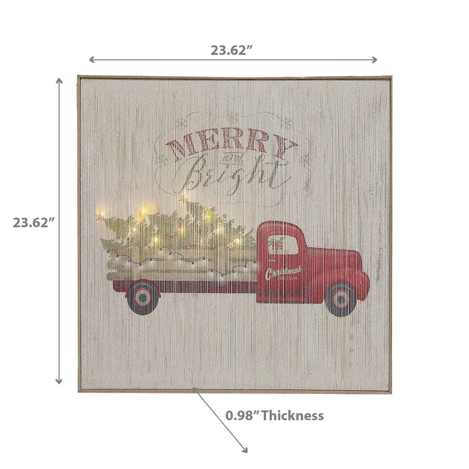 Led Thread Framed Wall Art Merry And Bright