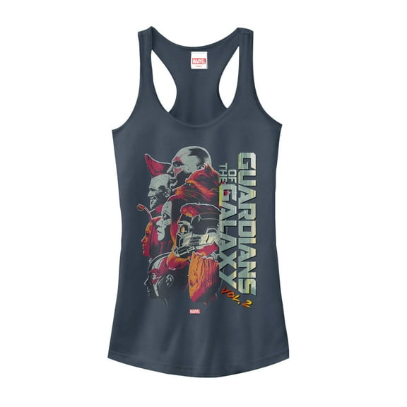 Junior's Marvel Guardians of the Galaxy Vol Team Profile  Racerback Tank Top Indigo Small