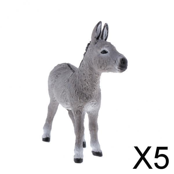 Paquete de 5-6 figuras de modelo de animales salvajes Baoblaze Simulación Juguete Educativo Gris 5 Piezas