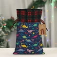 thumbnail image 5 of Rocae Dinosaur Flowers Print Christmas Drawstring Linen Gift Bag with Drawstrings Treat Bag Goody Present Bags for Christmas Party Favor, 5 of 8