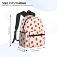 thumbnail image 4 of Haiem Hand Drawn Strawberry Lightweight Backpack for School, Classic Basic Water Resistant Casual Daypack for Travel with Bottle Side Pockets, 4 of 8