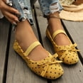 thumbnail image 6 of Ounisa Women Polka Dot Mary Jane Flats Bow Decor Soft Non Slip Sole Flock Casual Ballet Shoes Daily Dating Shopping Street Footwear, 6 of 7
