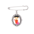 thumbnail image 1 of Red Purple Torero Cartoon Brooch Pin Dress Shirt Shawl Clips, 1 of 3