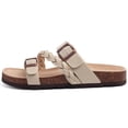 thumbnail image 5 of Litfun Women's Cork Footbed Sandals with Arch Support Slip-on Slide Sandals with Adjustable Buckles, Stone, 5 of 8