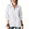 thumbnail image 6 of Casual Sweatshirt for Women Zaewscy Women's /Winter Casual Long-Sleeve Hooded Sweatshirt With Zipper And Lapel Collar White XL, 6 of 7