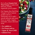 De La Rosa Organic Red Wine Vinegar, Raw & Unfiltered, Kosher for