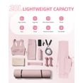 thumbnail image 6 of WANDF Puffy Yoga Mat Bag with Wet Pocket & Side Pocket Fits Tumblers with Handle, Full-Zip Pilates Bag Gym Bags for Women Men, Yoga Mat Carrier Storage Bag for Gym Exercise Pilates (Pink Bag), 6 of 9