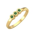 thumbnail image 2 of Round Shape Emerald Stackable Women Ring 925 Sterling Silver Gold Vermeil Delicate Jewelry, 2 of 3