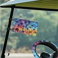thumbnail image 3 of XYZCANDO Tropical Palm Tree 4 Piece Golf Cart Seat Covers Golf Cart Steering Wheel Covers Golf Cart Flag Universal Golf Cart Blanket 14 Inch Steering Wheel Cover Hawaiian Golf Cart Banner Blue, 3 of 7